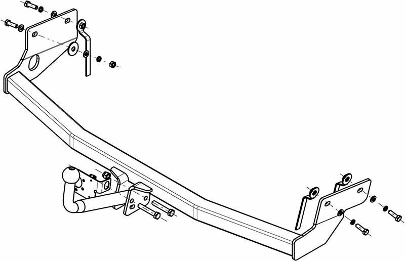 Фаркоп AvtoS на Ford Focus универсал 1998-2005, тип крюка "A", г/в.н. 1250/75кг, - фото №2