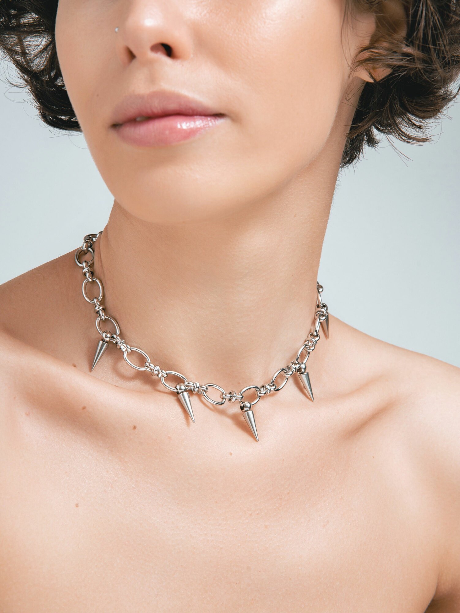 Чокер ДУША_BRAND, длина 36 см, серебристый — фото 1