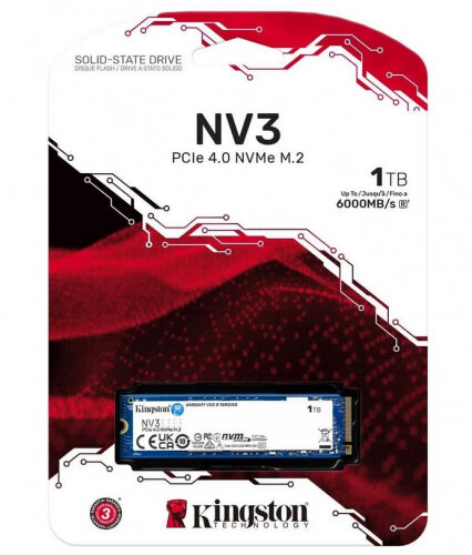 SSD диск Kingston NV3, 1000GB, M.2 2280, PCIe 4.0 x4, NVMe (SNV3S/1000G) — фото 1