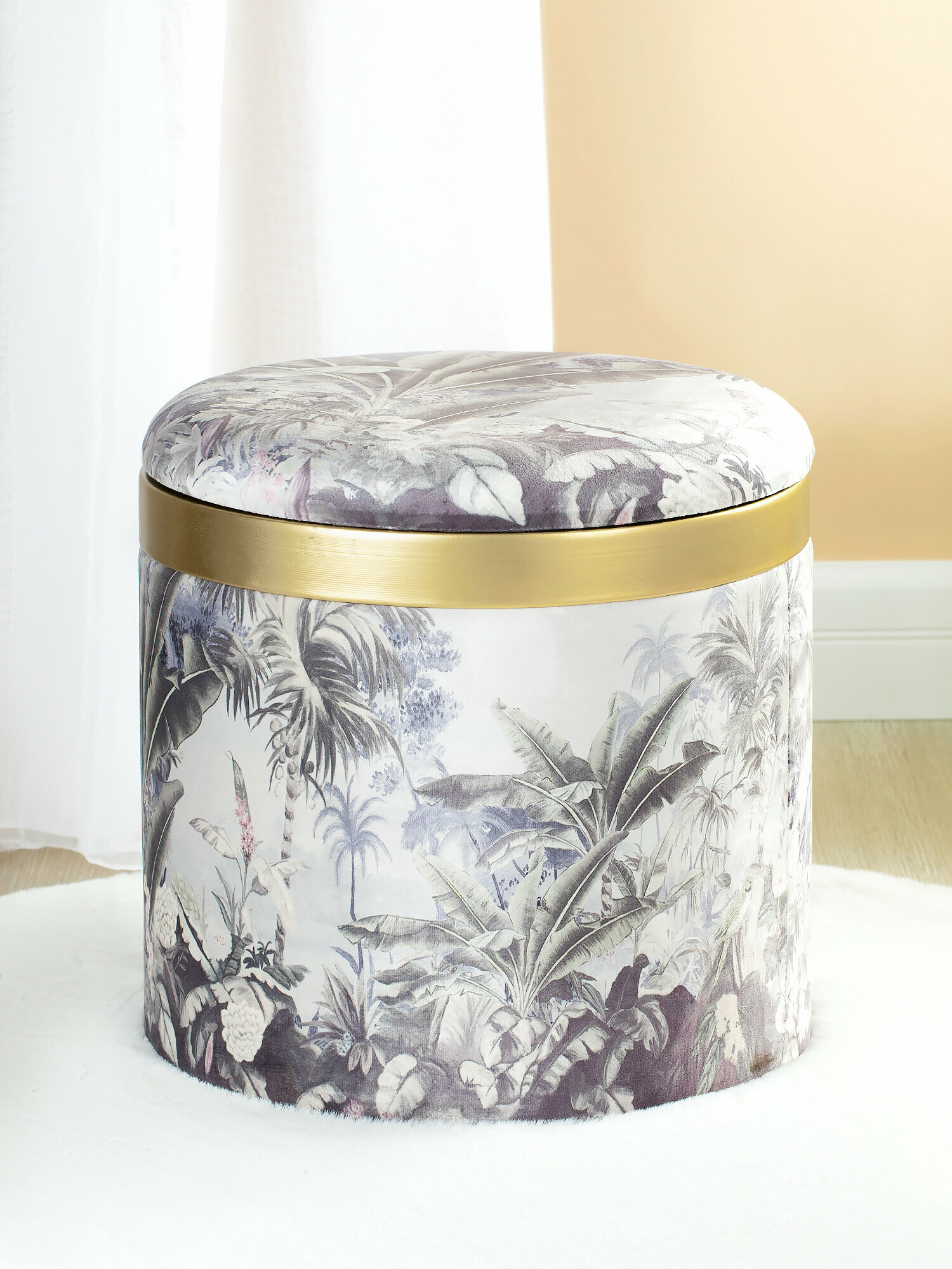 49-240B Пуф с крышкой 40х40х40см, МДФ, ткань, поролон, металл, Glasar