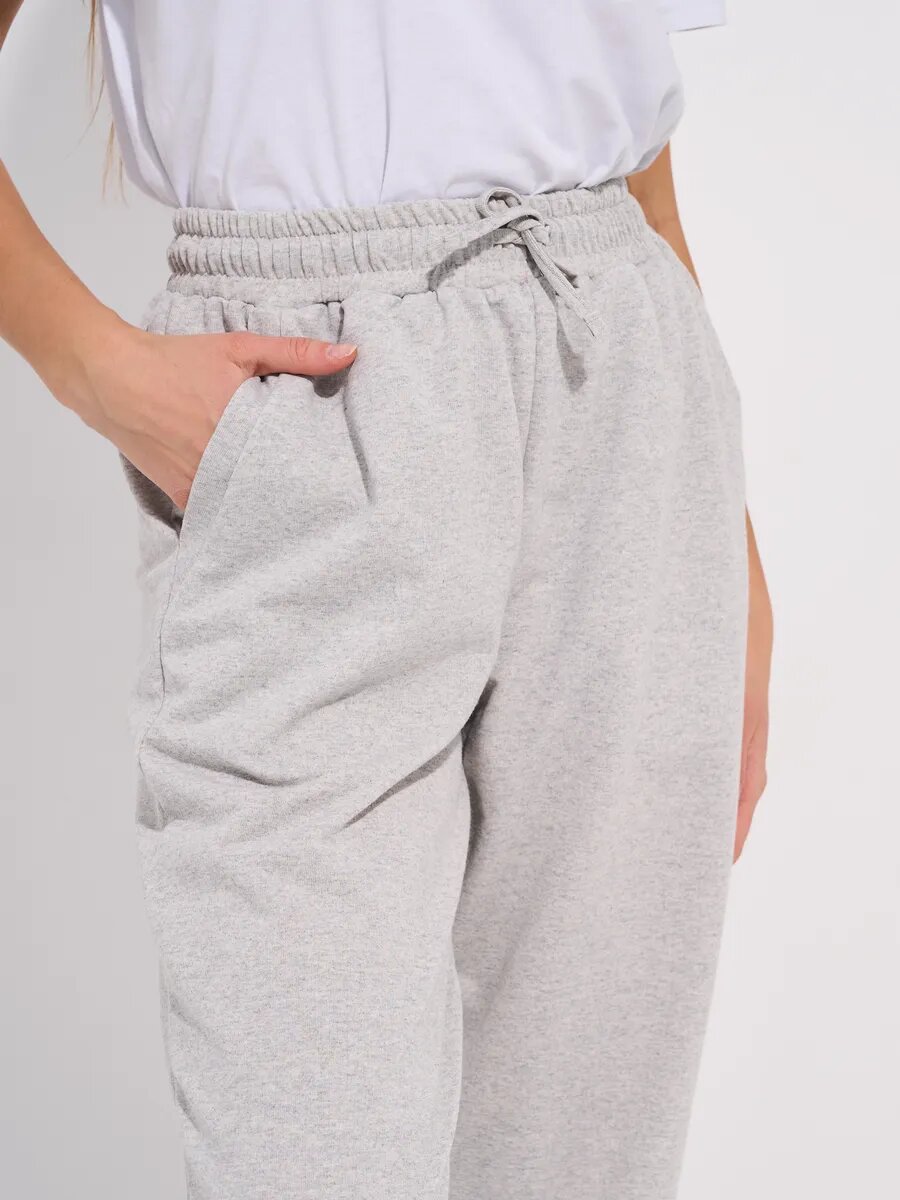 Брюки , размер L, светло-серый меланж — фото 1