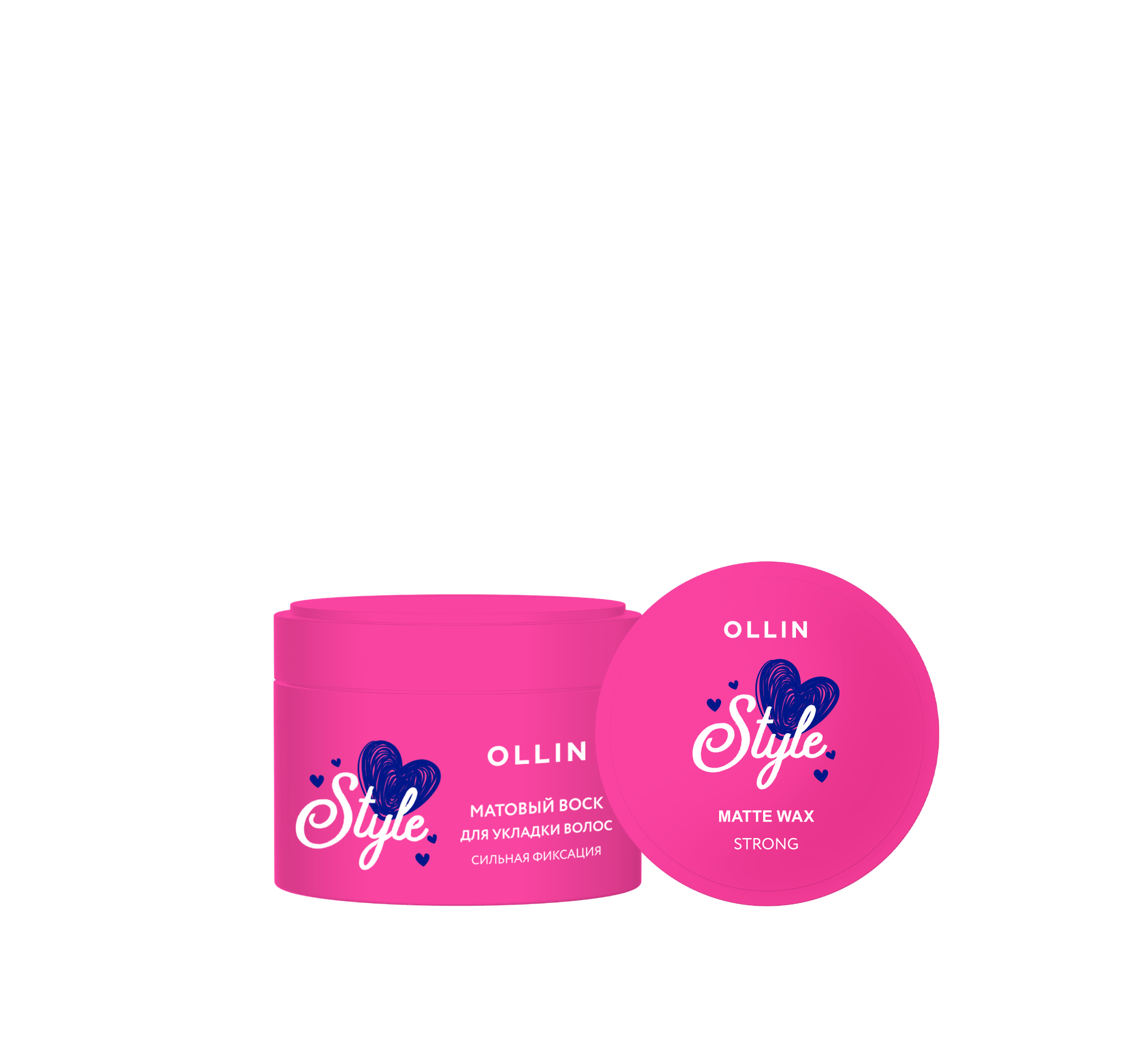 Ollin, Матовый воск для волос сильной фиксации BEAUTY STYLE розовый