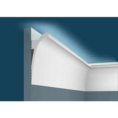 Карниз потолочный Cosca Decor KX003, для скрытого освещения, экополимер, под покраску, 2 метра, 1 шт.