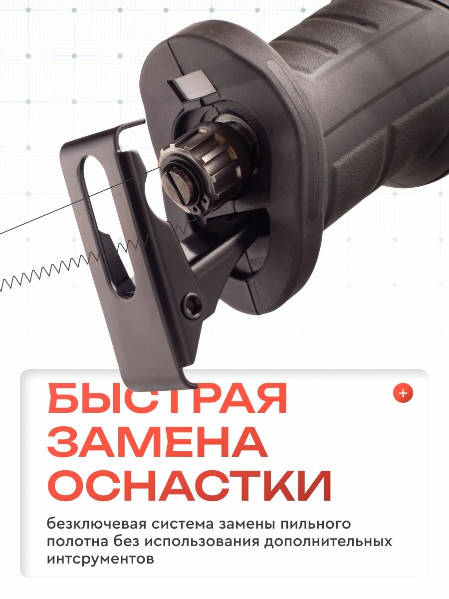 Сабельная пила СТАРТ аккумуляторная, 20В, до 3000 об/мин — фото 1