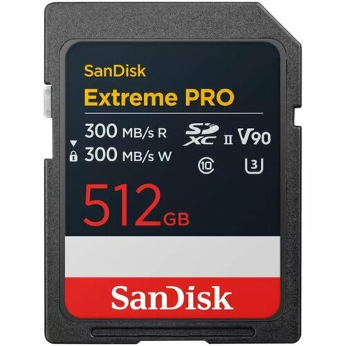 Карта памяти Sandisk 512Gb Extreme Pro SDXC UHS-II U3 V90 (300/300 MB/s) NEW