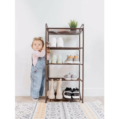 Обувница  ЗМИ Альфа 15, размер (ШхГxВ): 45х30х95 см, обивка: отсутствует, цвет: черный