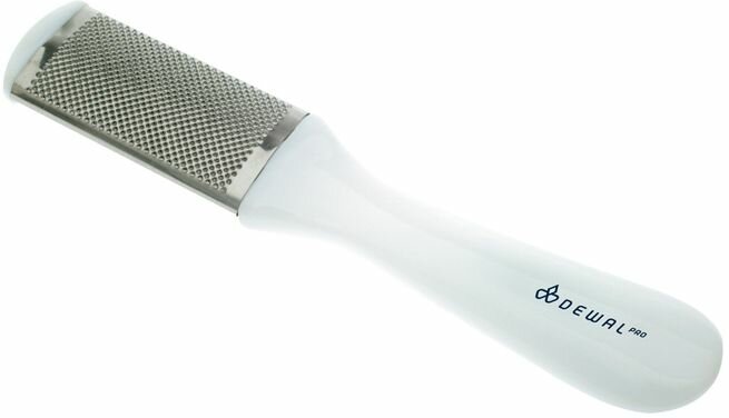 Терка педикюрная двусторонняя изогнутая DEWAL Pro, 18 см, белая