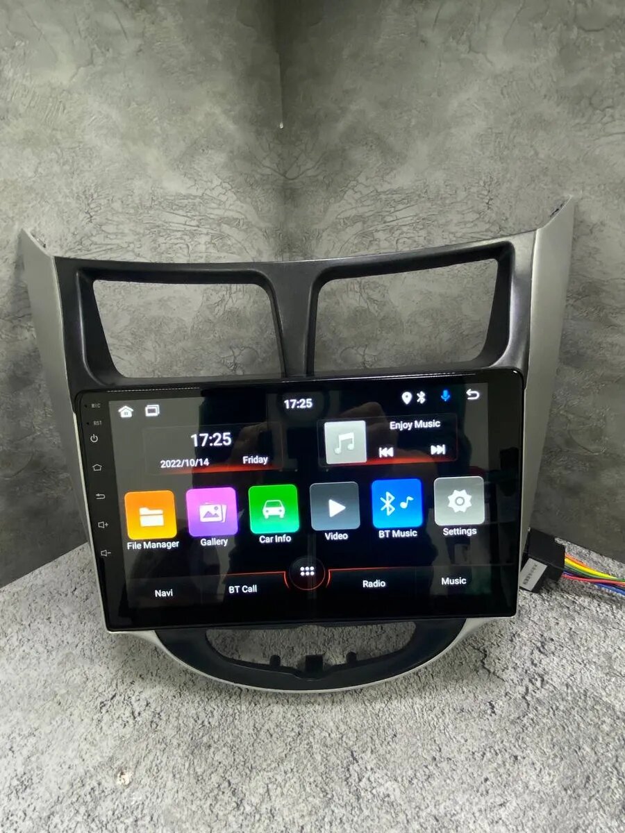 Автомагнитола, для Hyundai Solaris, 2 DIN, 4 ядра, Bluetooth, сенсорное управление