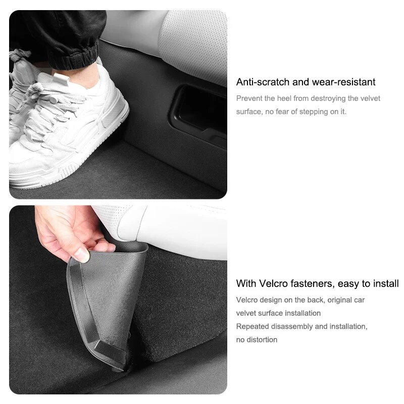 Автомобильные Коврики Xiaomi Для Xiaomi SU7 2024-2025 Задние защитные чехлы из ТПЭ под сиденьем, защита от ударов, защита от царапин, водонепроницаемый коврик, аксессуары, Rear Anti Kick Mats, TPE