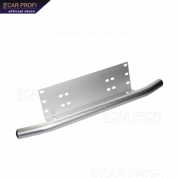 Алюминиевый кронштейн CarProfi CP-BRK-078-SV-ALM для крепления led фар над номерным знаком, хром с трубой
