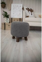 Пуфик для прихожей, съемный чехол букле, круглый, детский, маленький, 25х25х25 см