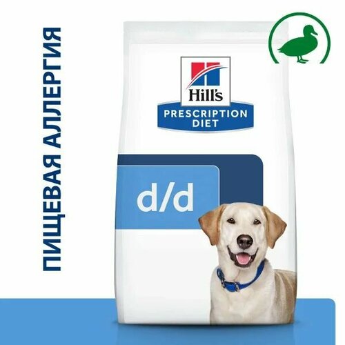 Hills Prescription Diet d/d Food Sensitivities 12 кг сухой диетический корм для собак при аллергии, заболеваниях кожи и неблагоприятной реакции на пищу, с уткой и рисом