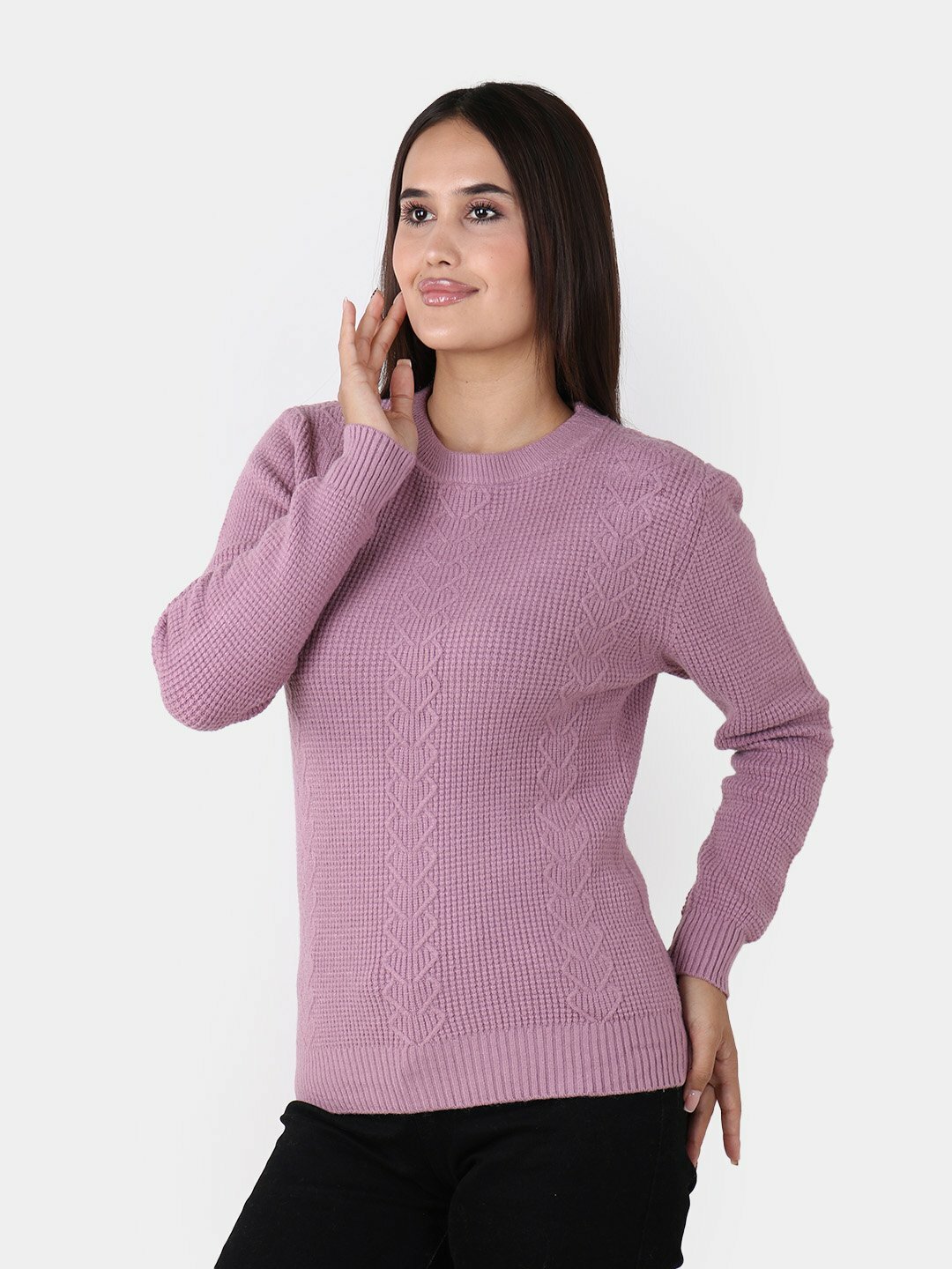 Свитер размер One Size, , сиреневый