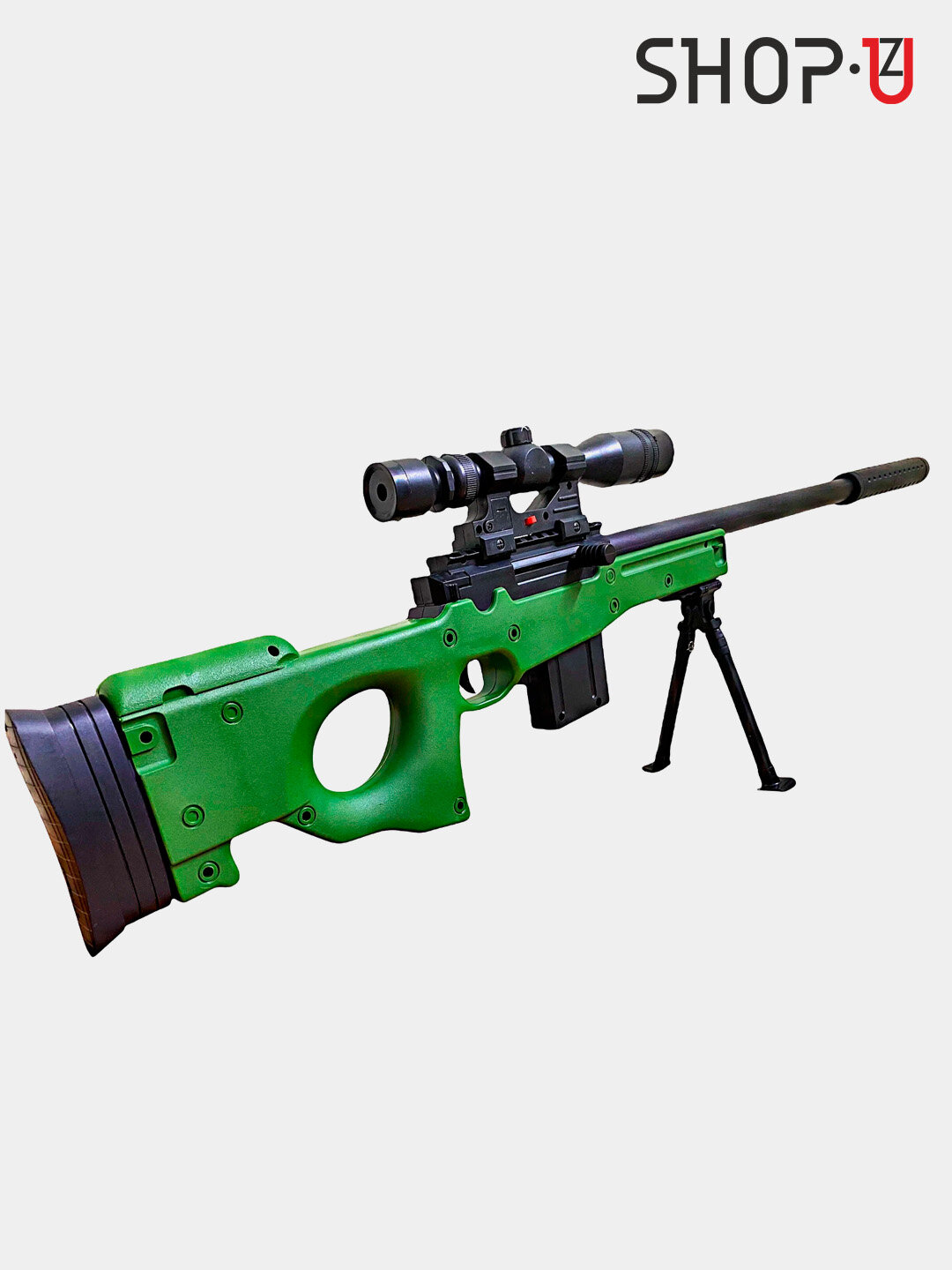 Пневматическая, снайперская винтовка AWM L92, с глушителем и лазерным прицелом // Ak47