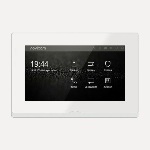 Изображение товара IP-видеодомофон Novicam IMPULSE 7 IP WIFI WHITE. Touch screen 7". 9 панелей, 8 камер, 9 домофонов. Wi-Fi или RJ-45