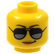 Minifigure, Head Female Black Eyebrows, Sunglasses with Dark Silver Reflections,...