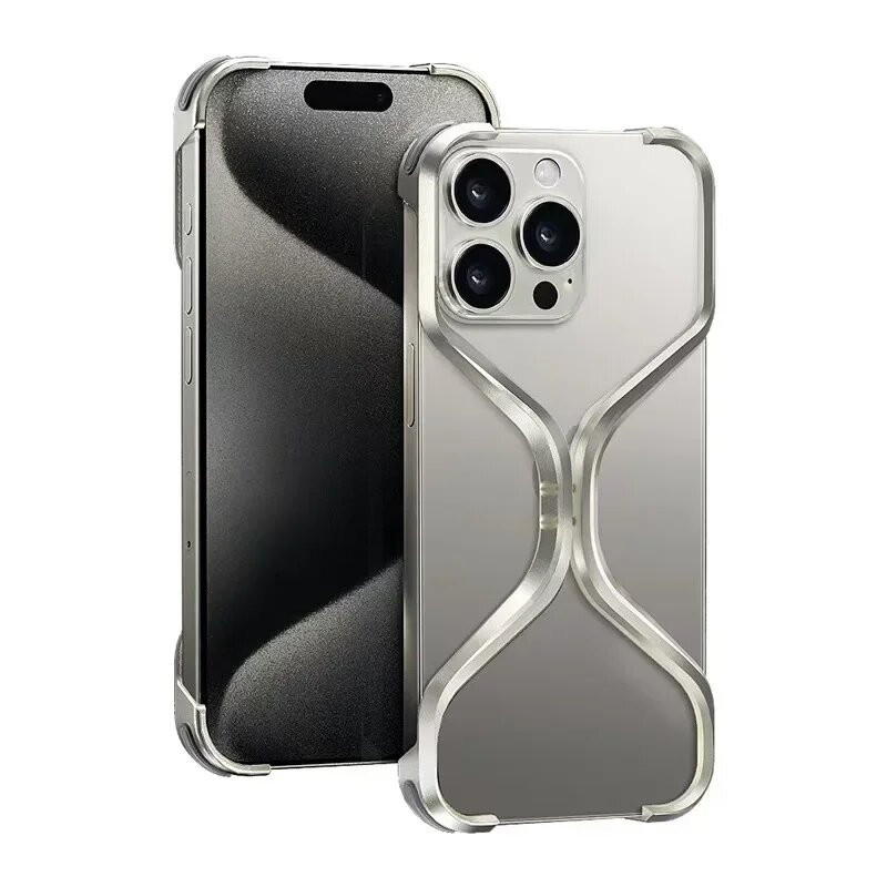 Металлический чехол X-type для Apple iphone 16 15 14 13 Pro Max, Titanium, For iphone 15Pro