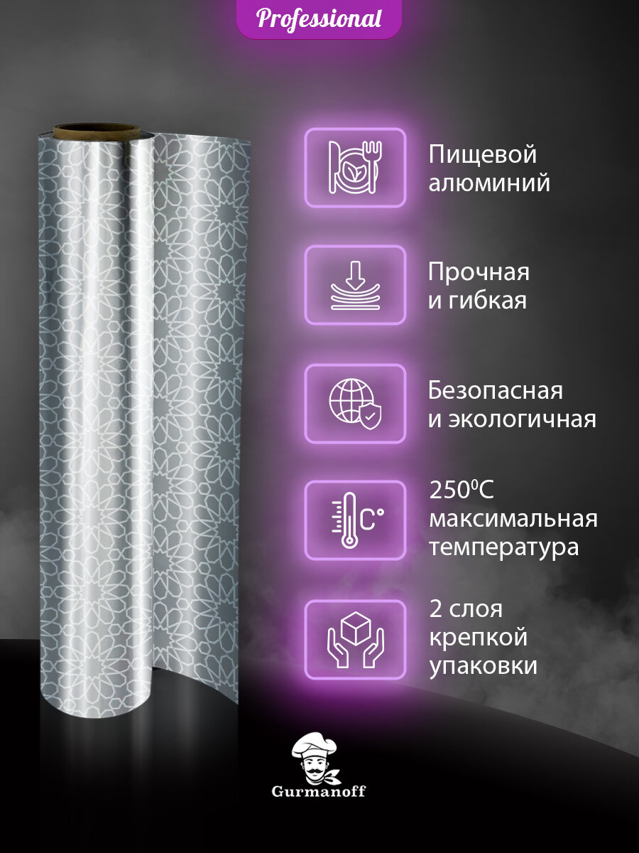 Фольга пищевая с тиснением для запекания 30м х 29см — фото 1