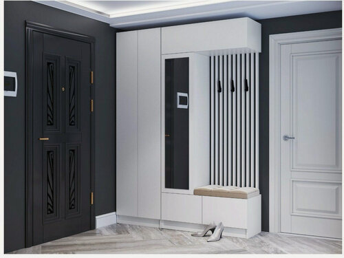 Изображение товара Современная Прихожая композиция 2, 160х220х400, белый (ЛДСП)