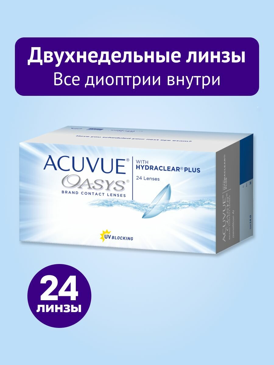 Двухнедельные линзы ACUVUE Oasys, -1.25 / 8.8, 24 шт.