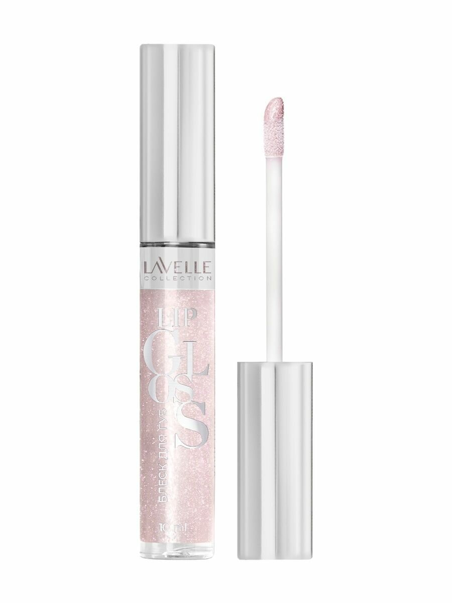 LAVELLE COLLECTION Блеск для губ Lip Gloss Silver, 10 мл, 55 нежно-сиреневый искрящийся
