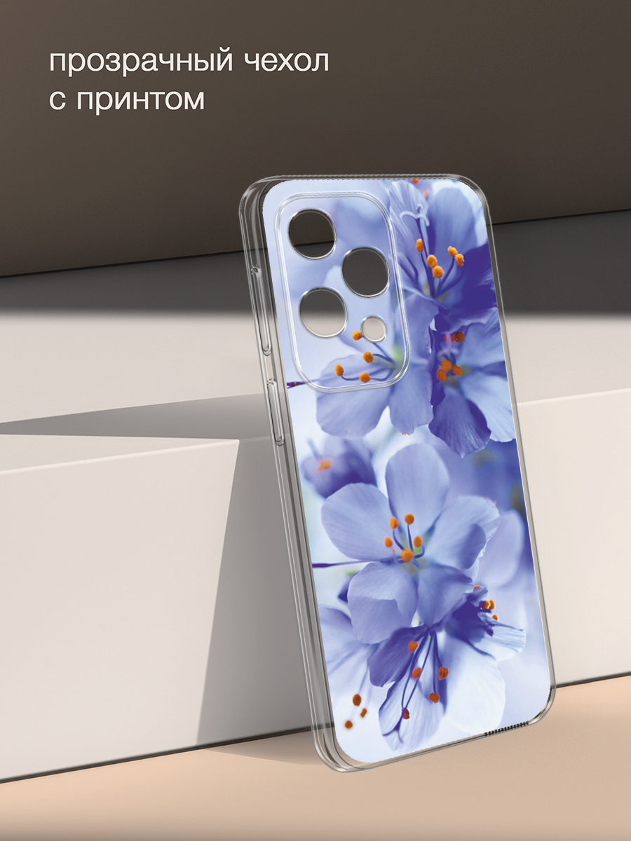 Чехол на Samsung Galaxy A16 / Самсунг А16 с принтом Фиолетовые цветки — фото 1