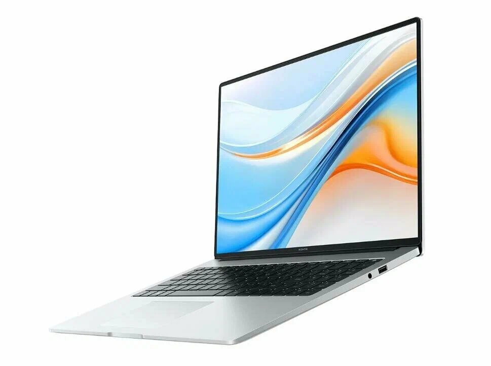 16" Ноутбук Honor MagicBook X16 Plus, BRI-7211, 2560x1600 IPS 120Гц, AMD Ryzen 7 8845HS (3.8 ГГц), RAM 32 ГБ LPDDR5х, SSD 2048 ГБ, AMD Radeon 780M, Windows 11 Pro + MS Office Pro, Серебристый, Русская раскладка — фото 1