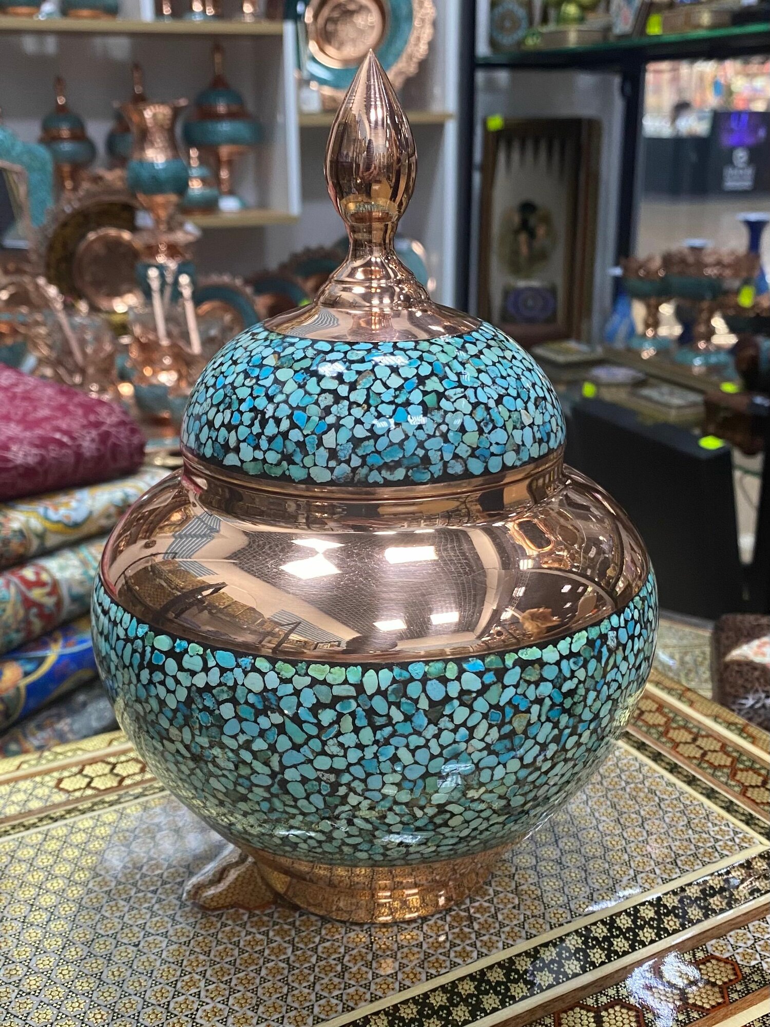 Сахарница Персидский Базар "Фирузе", ручная работа, диаметр 11см, 570г — фото 1