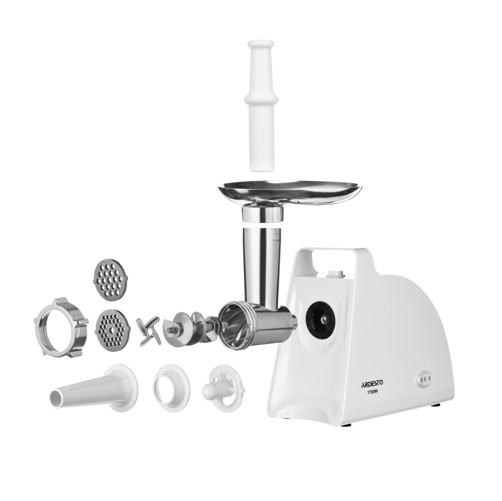 Мясорубка Ardesto MGL-1730R, поликарбонат, нержавеющая сталь, белая — фото 1