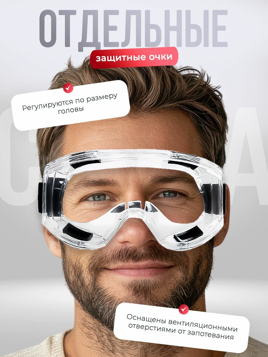 Маски И Респираторы Xiaomi Респиратор профессиональный для работ с кератином, покраски, химии FFP3 + 10 фильтров + очки красный