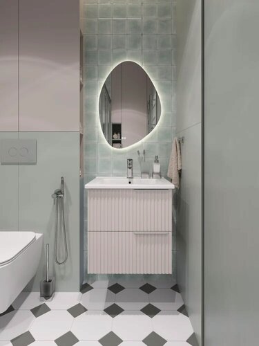 Изображение товара Раковина для ванной STWORKI Хаммель 9055-KL 55 см, прямоугольная, фаянсовая, раковина накладная, белая