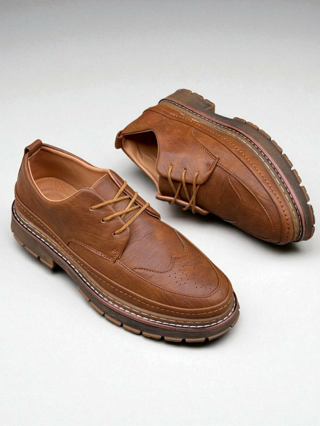 Лоферы  Туфли мужские Solid Step, из экокожи, водонепроницаемые, размер 38 39 40 41 42 43, золотой — фото 1