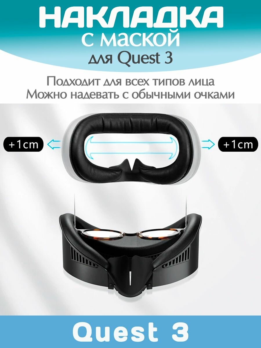 Накладка-маска для Quest 3 / Лицевой интерфейс для Квест 3 — фото 1