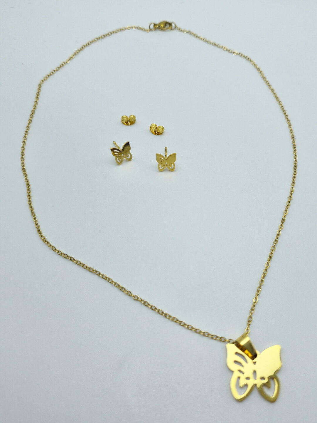 Комплект бижутерии, размер кольца: безразмерное, размер браслета 21 см, размер колье/цепочки 45 см — фото 1