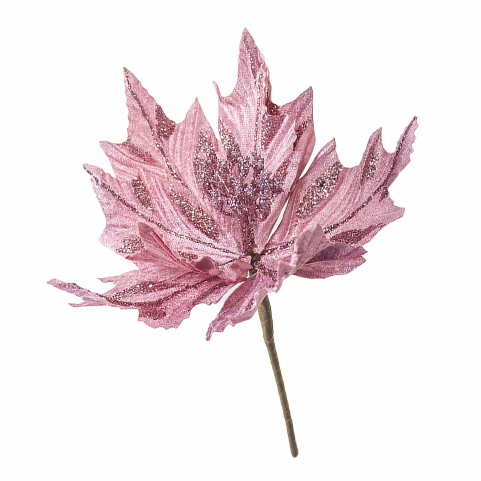Искусственные ветки с розовым блеском для декора 20x27 см вариант B