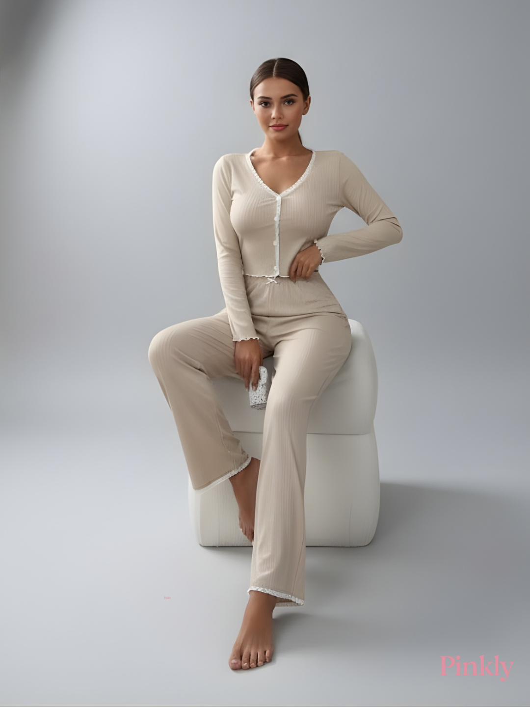 Пижама , размер s, молочный — фото 1