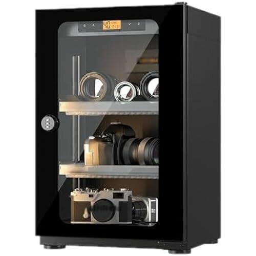 фото Электронный сушильный шкаф на 40 л, осушитель с объективом камеры и цифровым управлением, шкаф для сушки краски с температурой света 3000K и блокировкой паролем для камер, монет, одежды