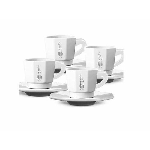 Набор белых чашек для эспрессо Bialetti, 4 штуки