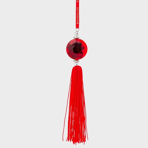 Игрушка елочная, 20 см, с кисточкой, акрил/полиэстер, красная, Ball tassel красный