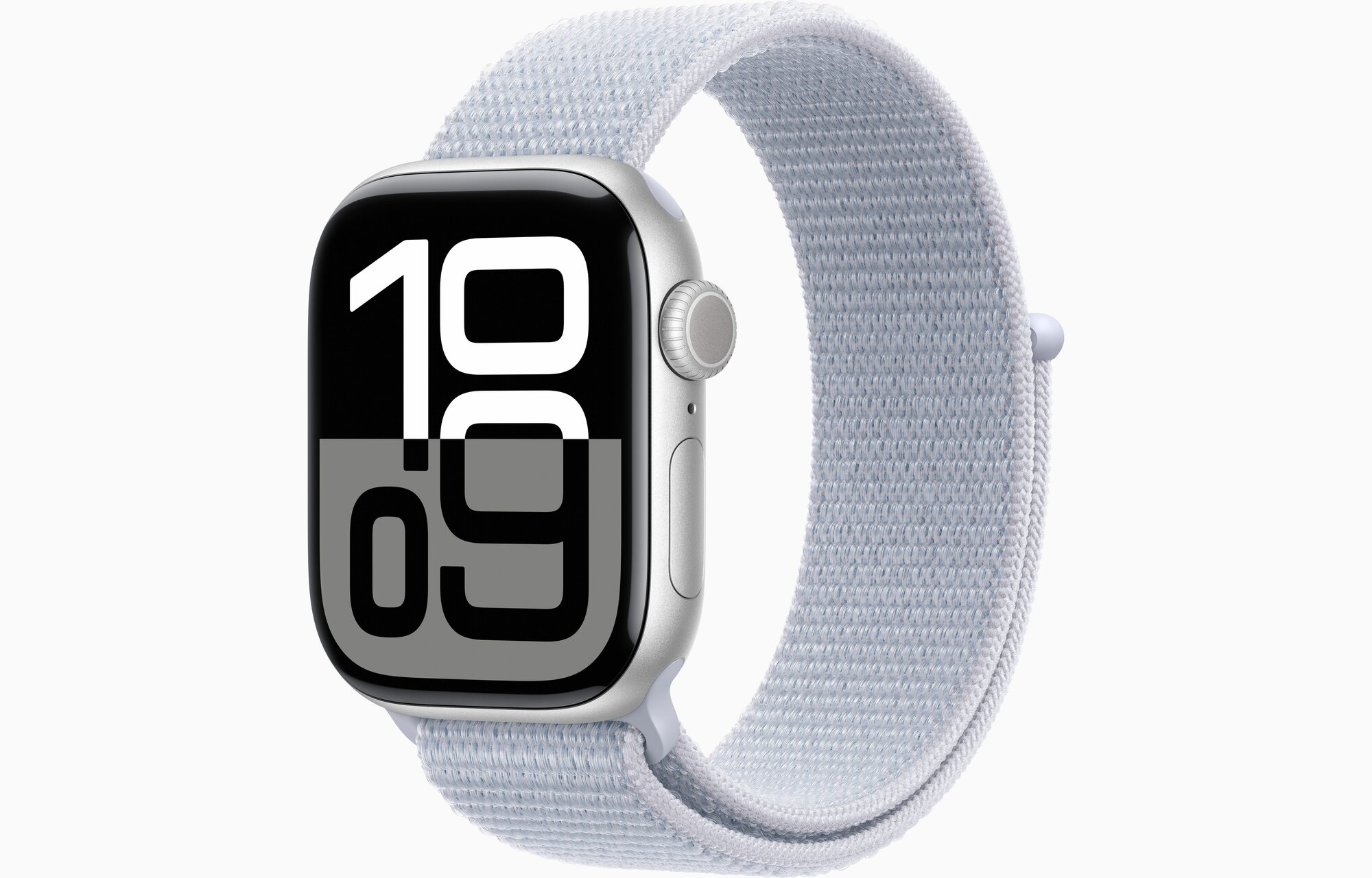 Умные часы Apple Watch Series 10 42 мм Aluminium Case, GPS, Silver, Sport Loop, Blue Cloud