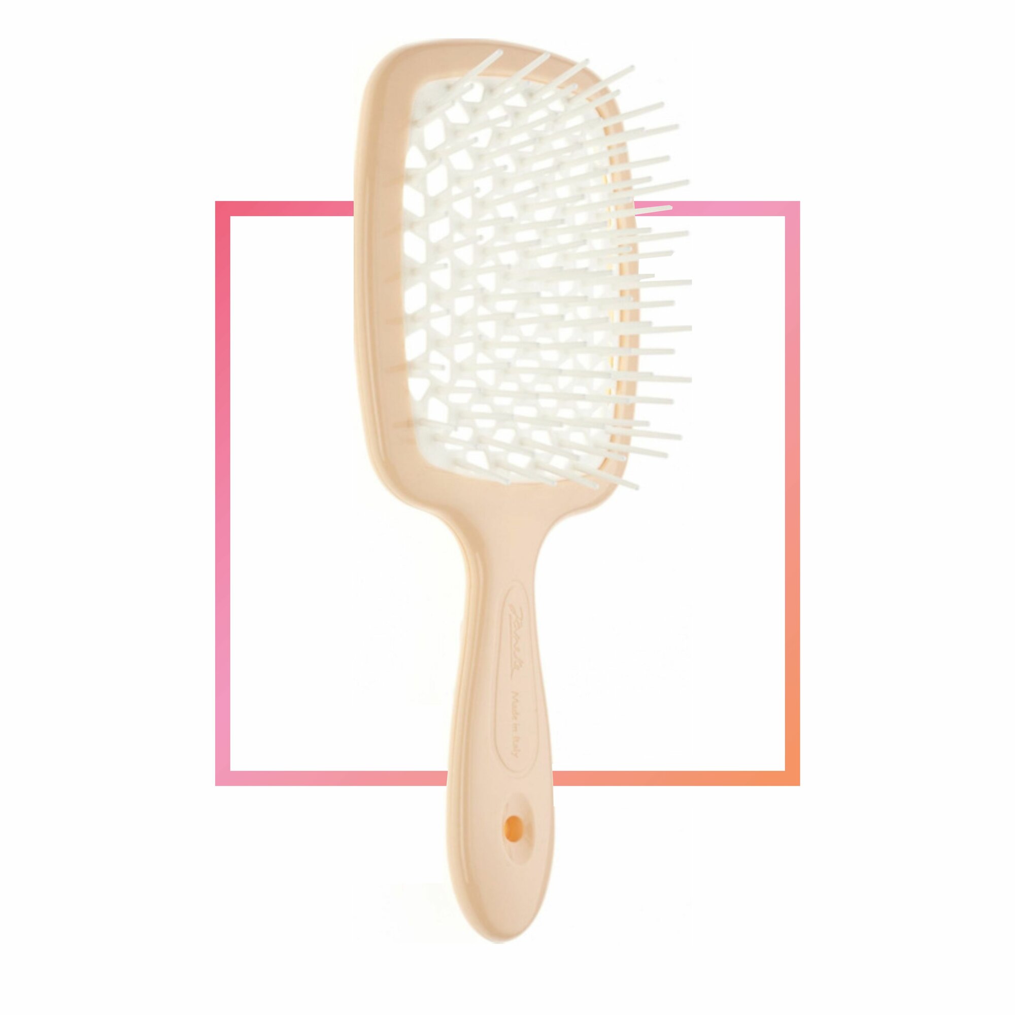 Щетка брашинг Janeke, для влажных волос, круглая, оранжевая, пластик — фото 1