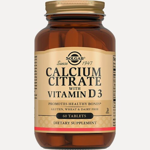 Изображение товара Солгар Цитрат кальция с витамином D3, таблетки, 60 шт. по 1540 мг.
