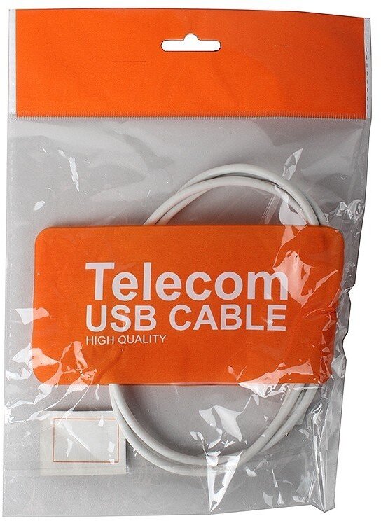 Кабель USB 2.0 A-->mini-B 5P (1м) черный TELECOM — фото 1