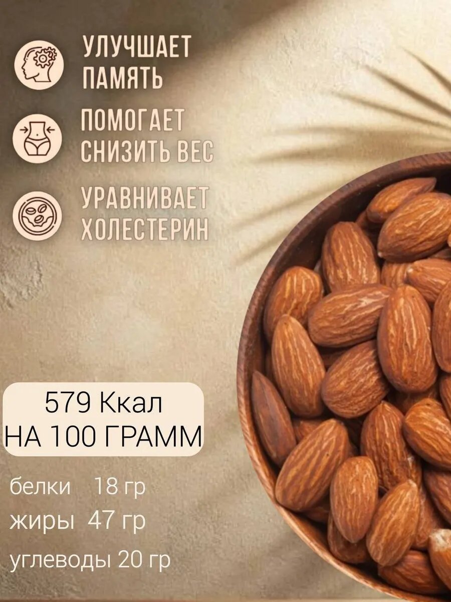 Миндаль Royal Nuts, жареный, крупный, без ГМО, без ароматизаторов, 1 кг — фото 1