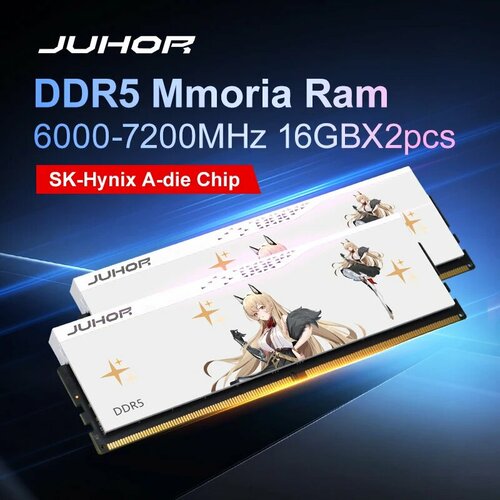 JUHOR DDR5 оперативная память 32 ГБ 7200 МГц, DDR5 6000 16GX2PCS