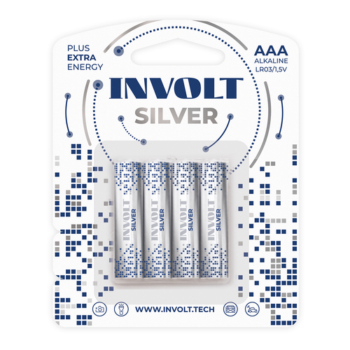 Батарейки INVOLT SILVER, щелочные, AAA, для профессиональных и бытовых устройств