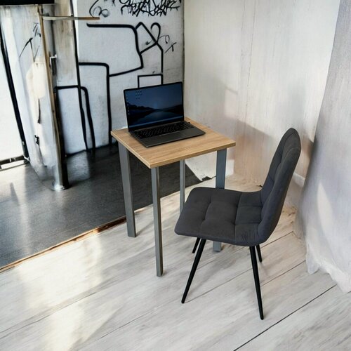 Изображение товара Игровой компьютерный стол/ 50*50 см, цвет столешницы Дуб Сонома, Ножки серый хром