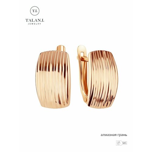 фото Серьги talant, красное золото, 585 проба, , золотистый