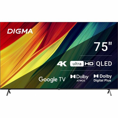 Телевизор Digma Google TV DM-LED75UQB31 75 QLED 4K Ultra HD Google TV черный 85101₽