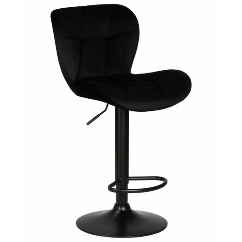 фото Стул барный dobrin barny black, lm-5022_blackbase, черный велюр (mj9-101)